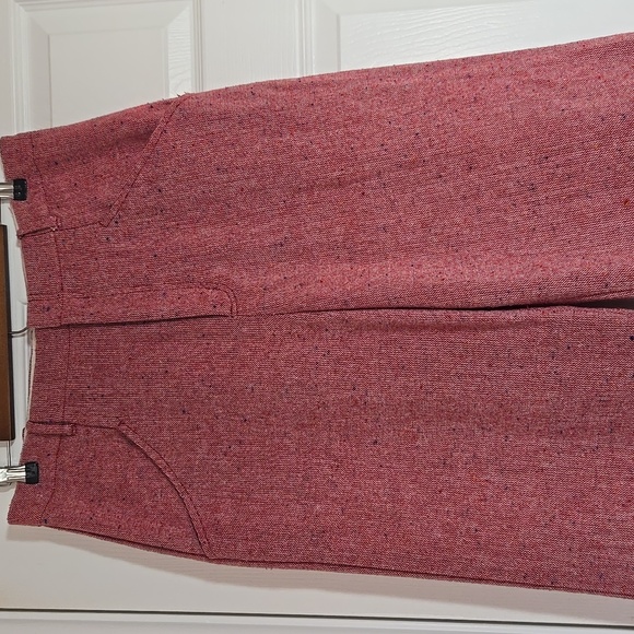 Free People Selina Tweed Wide Leg Cuffed Pants Pink Rose Women’s Size 10 - Picture 9 of 17